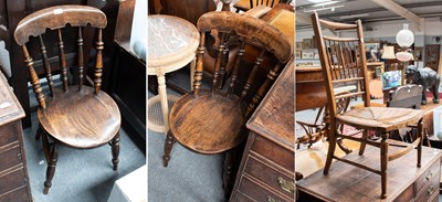 Lot 1292 - A Pair of 19th century Elm Oxford Windsor...