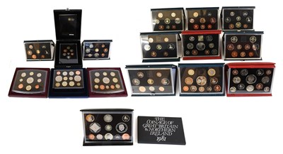 Lot 427 - 17x UK Proof Sets, comprising: 1981, 1983,...