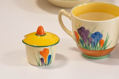 Lot 569 - A Clarice Cliff Crocus Bizarre Globe Tea Set,...
