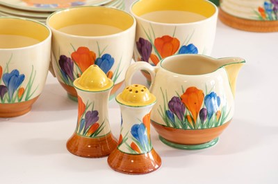 Lot 569 - A Clarice Cliff Crocus Bizarre Globe Tea Set,...