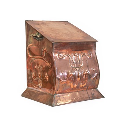 Lot 603 - An Arts & Crafts Copper Coal Box, with...