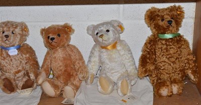 Lot 148 - Four modern Steiff Teddy bears made for Danbury Mint years 2000, 2002, 2007 and a 100 year...