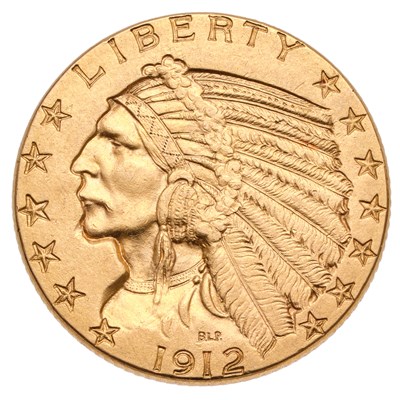 Lot 415 - USA, Five Dollars 1912, obv. Indian head left,...