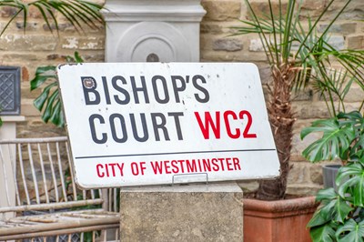 Lot 670 - A Single-Sided Enamel Street Sign: BISHOP'S...