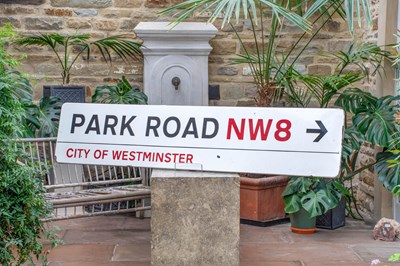 Lot 665 - A Single-Sided Enamel Street Sign: PARK ROAD...