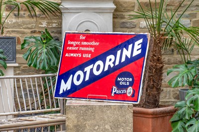 Lot 687 - MOTORINE MOTOR OILS: A Double-Sided Enamel...
