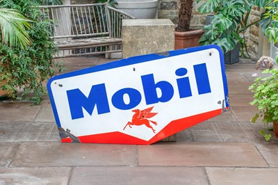 Lot 667 - MOBIL: A Single-Sided Enamel Advertising Sign...