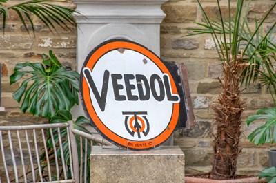 Lot 646 - VEEDOL: A Double-Sided Enamel Advertising Sign,...