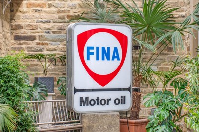 Lot 666 - FINA MOTOR OIL: An Illuminated Double-Sided...