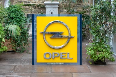 Lot 641 - An Opel Glass and Chromed Plastic Illuminated...