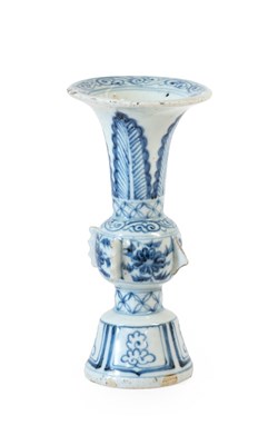 Lot 9 - A Chinese Porcelain Beaker Vase of Archaic...