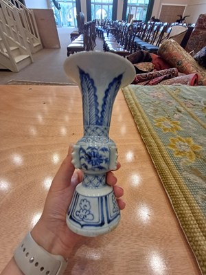 Lot 59 - A Chinese Porcelain Beaker Vase of Archaic...