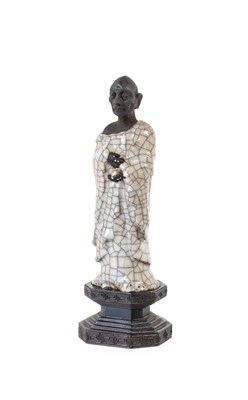 Lot 16 - A Chinese Ge-Type Figure of an Ascetic,...