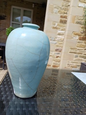 Lot 60 - A Chinese Guan-Type Meiping, possibly Ming,...