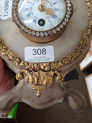 Lot 308 - A French Alabaster Lyre Form Cartel Wall...