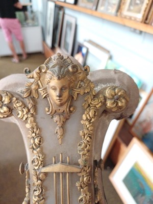 Lot 308 - A French Alabaster Lyre Form Cartel Wall...