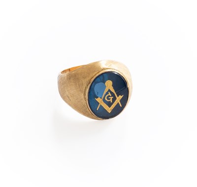 Lot 284 - A Paste Masonic Signet Ring, finger size N