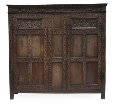 Lot 427 - A Joined Oak Livery/Press Cupboard, probably...