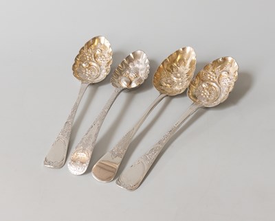 Lot 92 - Four George III and Later Silver Table-Spoons,...