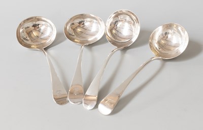 Lot 91 - Four George III Silver Sauce-Ladles, Old...