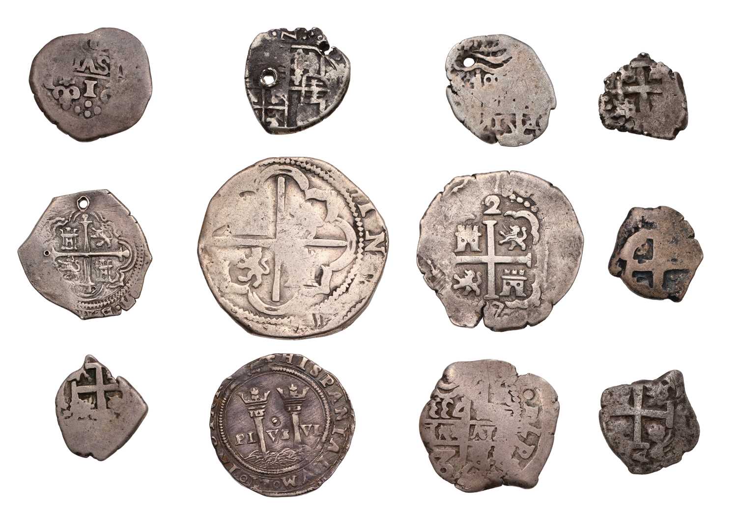 Lot 261 - Assorted Spanish Empire Cob Coins; 12 coins in...