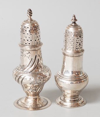 Lot 9 - A George II and a George III Silver Caster,...
