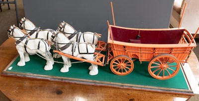 Lot 184A - Beswick Shire Horses, harnessed, grey gloss,...