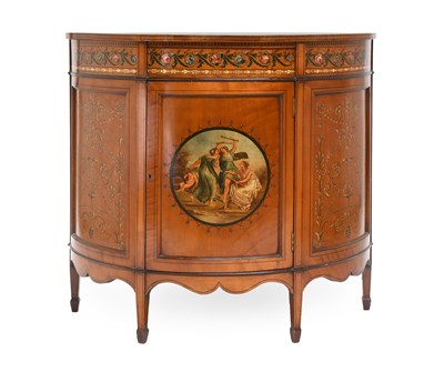 Lot 479 - A George III-Style Satinwood and Polychrome...