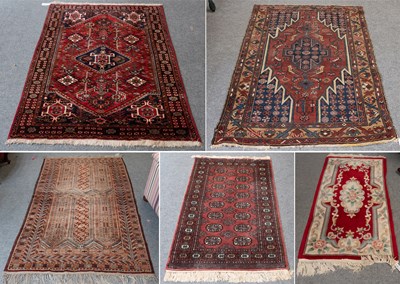 Lot 1009 - Kashgai Rug, the raspberry field of hooked...