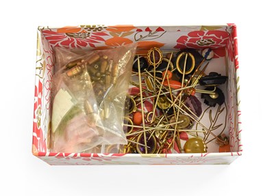 Lot 218 - A Large Quantity of Stick Pins, including jet...