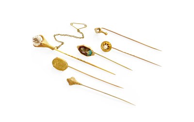 Lot 231 - Six Stick Pins, of varying design, including a...
