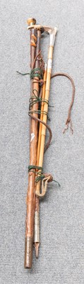 Lot 365 - Three Riding Crops, one with antler topper and...