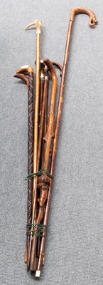Lot 366 - A Bundle of Walking Sticks and Ramblers Sticks,...