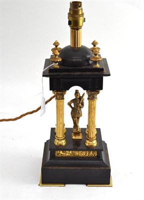 Lot 201 - Black slate table lamp