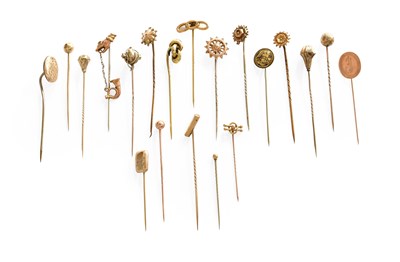 Lot 259 - Twenty Stick Pins, of varying design,...