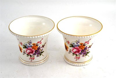 Lot 202 - Pair of Royal Crown Derby Posies cache pots