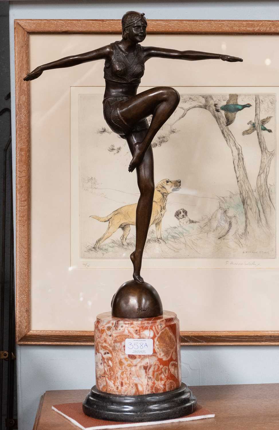 Lot 509 - A Reproduction Art Deco Style Bronze Sculpture...