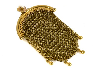 Lot 2046 - Gold Miniature Mesh Coin Purse with hinged...
