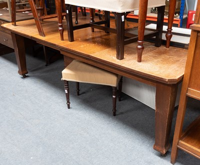 Lot 1352 - A Late Victorian Oak Extending Dining Table,...