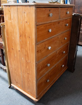 Lot 1276 - A Pine Straight Front Chest of Drawers, two...