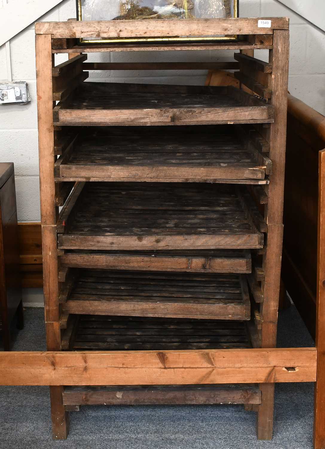 Lot 1549 - A Early 20th Century Pine Apple-Drying Rack,