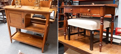 Lot 1348 - An Oak Arts & Crafts Sideboard/Cupboard, the...