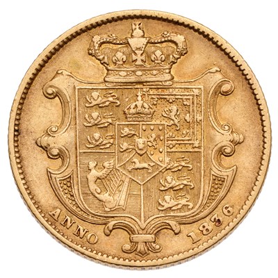 Lot 295 - William IV, Sovereign 1836, second bust,...