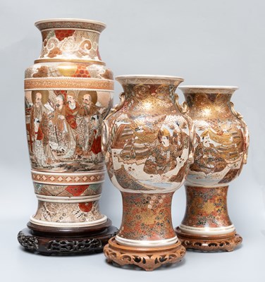 Lot 499 - A Large Japanese Satsuma Earthenware Vase,...