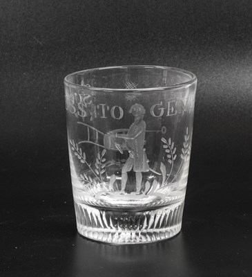 Lot 59 - A Glass Tumbler, circa 1800, engraved "Success...