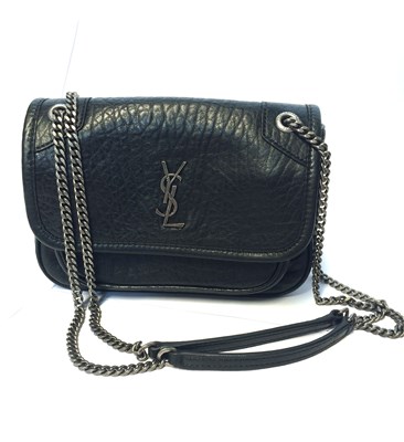 Lot 1037 - Yves Saint Laurent Niki Bag in grained black...