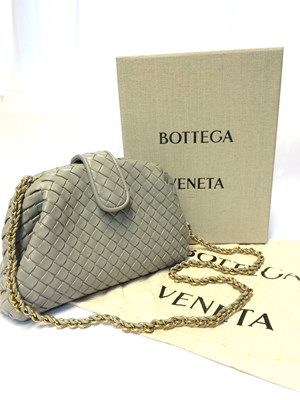 Lot 1036 - Bottega Veneta Grey Leather Woven Bag,...