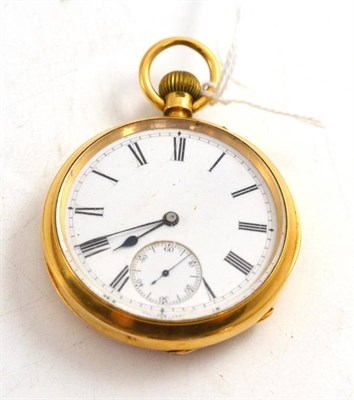 Lot 234 - An open faced 18ct gold pocket watch