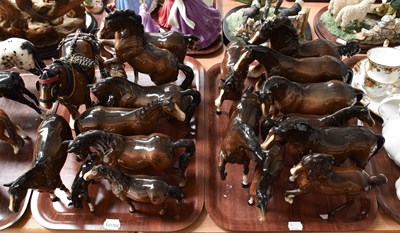 Lot 406 - Beswick Horses, including Cantering Shire,...