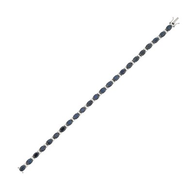 Lot 2339 - A Sapphire and Diamond Bracelet the...